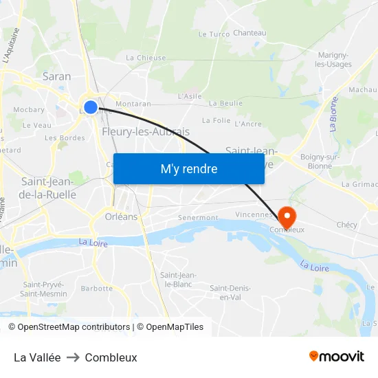 La Vallée to Combleux map