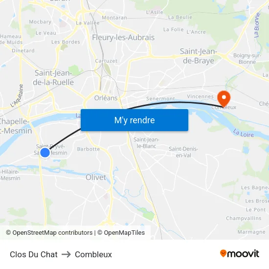 Clos Du Chat to Combleux map