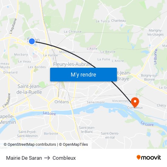 Mairie De Saran to Combleux map