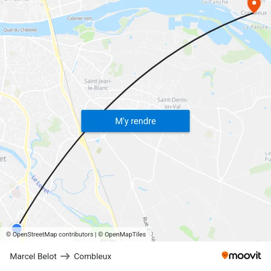 Marcel Belot to Combleux map