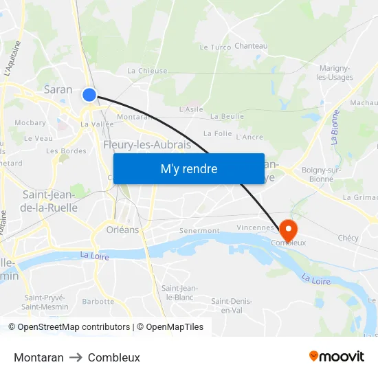 Montaran to Combleux map