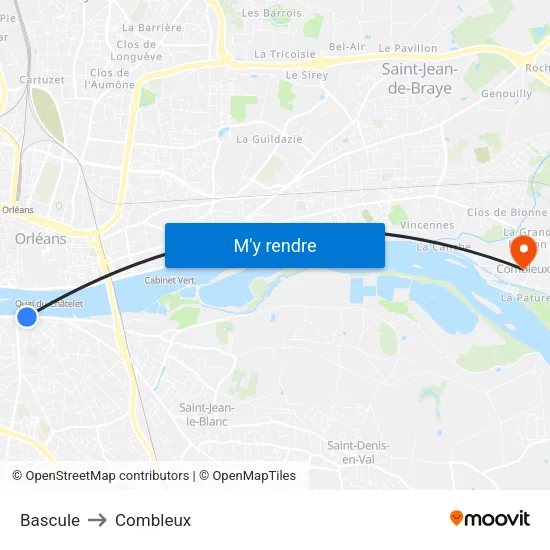 Bascule to Combleux map