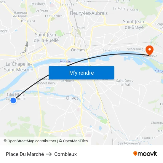Place Du Marché to Combleux map