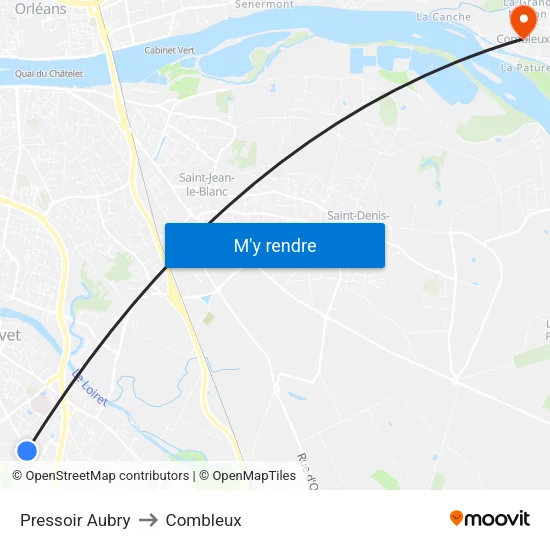 Pressoir Aubry to Combleux map