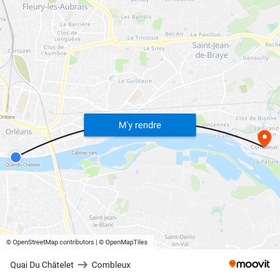 Quai Du Châtelet to Combleux map