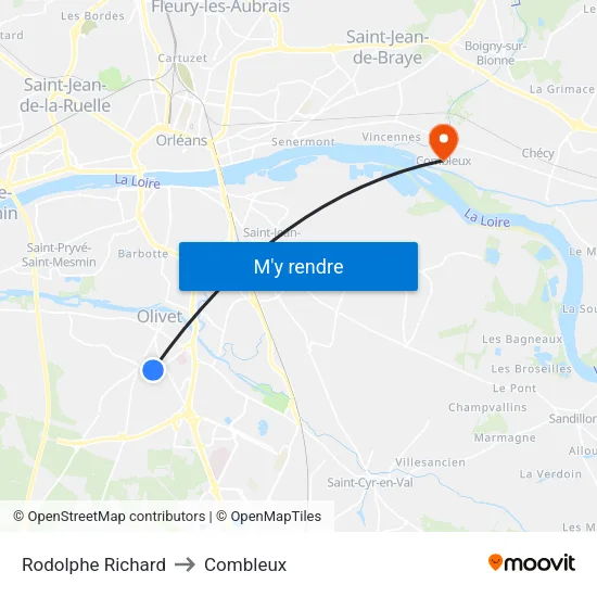 Rodolphe Richard to Combleux map