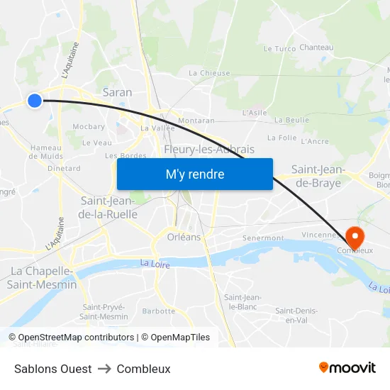 Sablons Ouest to Combleux map