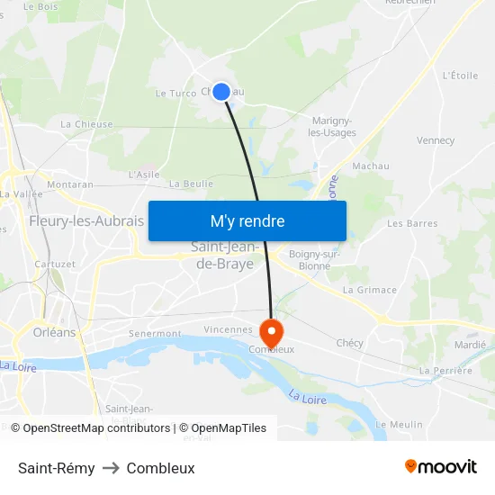 Saint-Rémy to Combleux map