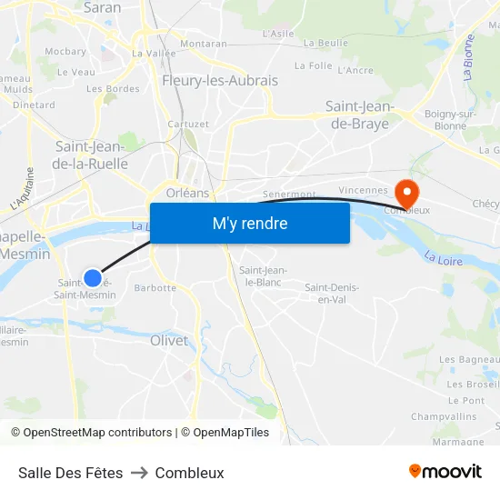 Salle Des Fêtes to Combleux map