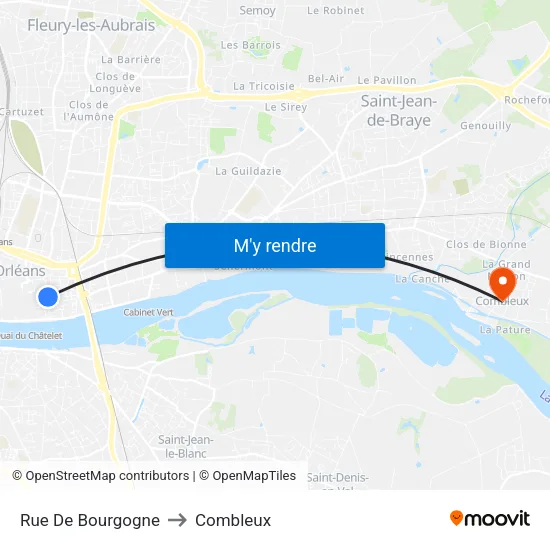 Rue De Bourgogne to Combleux map