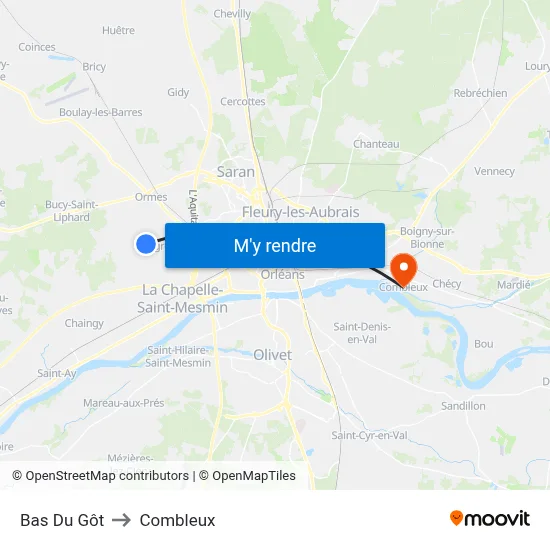 Bas Du Gôt to Combleux map