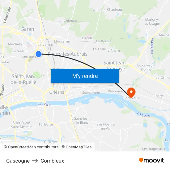 Gascogne to Combleux map