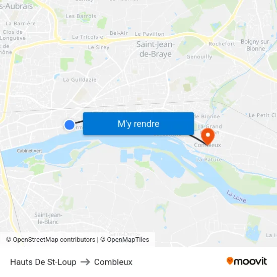 Hauts De St-Loup to Combleux map