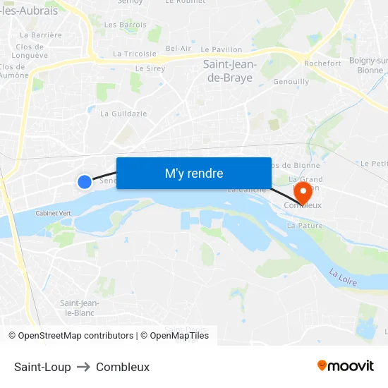 Saint-Loup to Combleux map