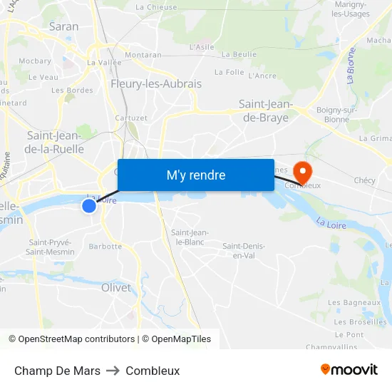 Champ De Mars to Combleux map
