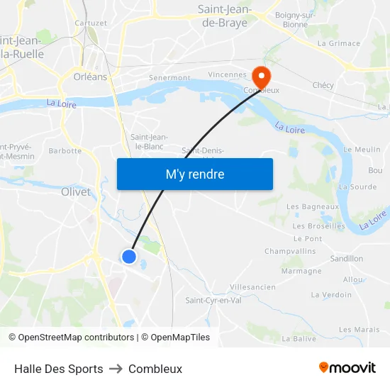 Halle Des Sports to Combleux map