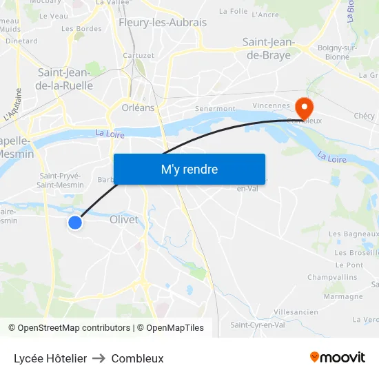 Lycée Hôtelier to Combleux map