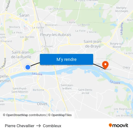 Pierre Chevallier to Combleux map