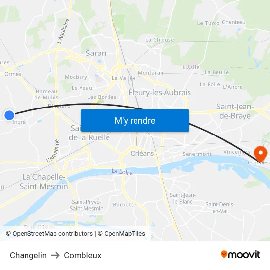 Changelin to Combleux map