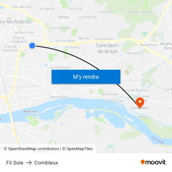 Fil Soie to Combleux map