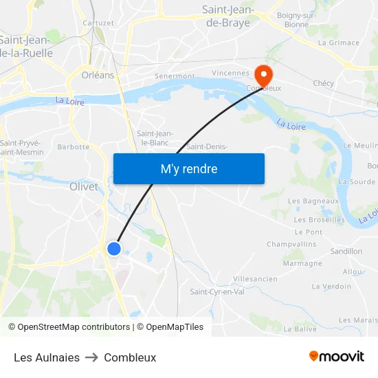 Les Aulnaies to Combleux map