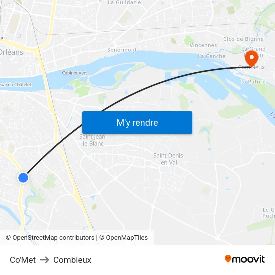 Co'Met to Combleux map