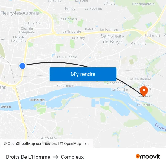 Droits De L'Homme to Combleux map