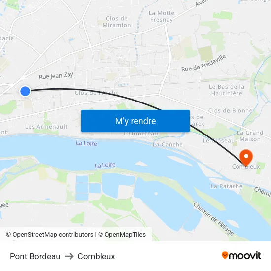 Pont Bordeau to Combleux map