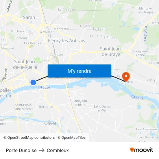 Porte Dunoise to Combleux map