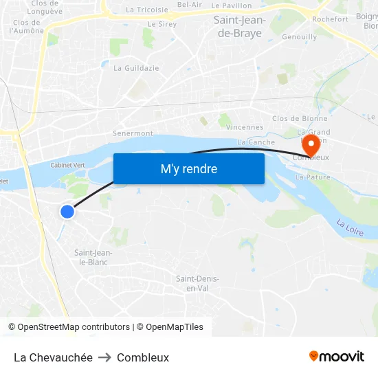 La Chevauchée to Combleux map