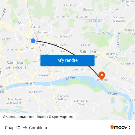 Chapit'O to Combleux map