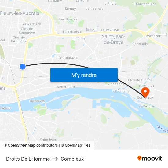 Droits De L'Homme to Combleux map