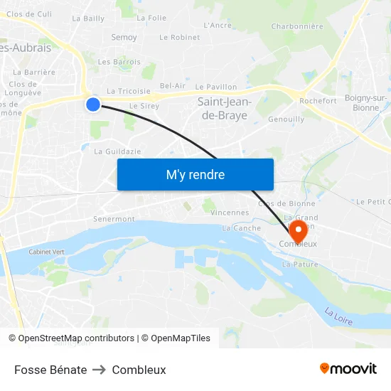Fosse Bénate to Combleux map