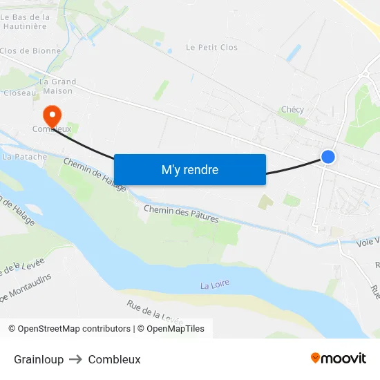 Grainloup to Combleux map