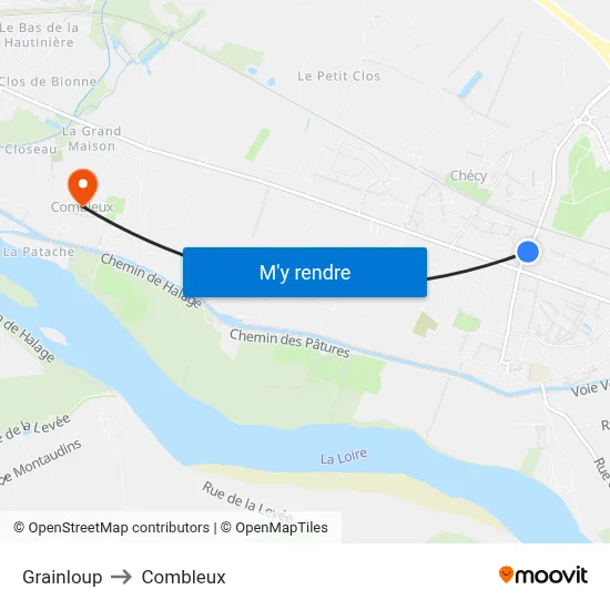 Grainloup to Combleux map