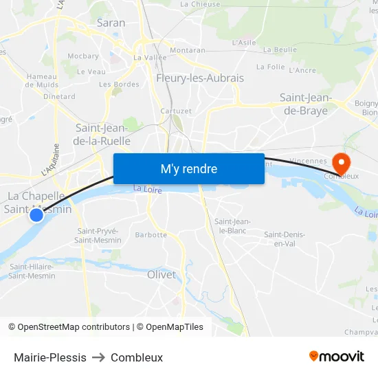 Mairie-Plessis to Combleux map