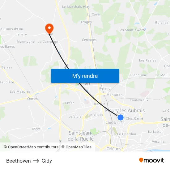 Beethoven to Gidy map