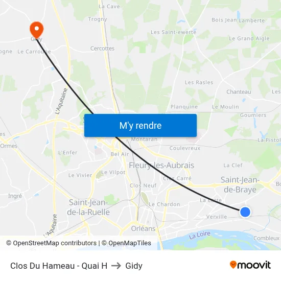Clos Du Hameau - Quai H to Gidy map