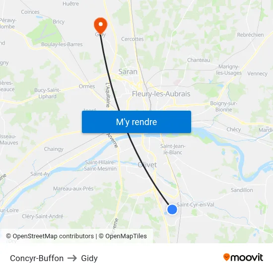 Concyr-Buffon to Gidy map
