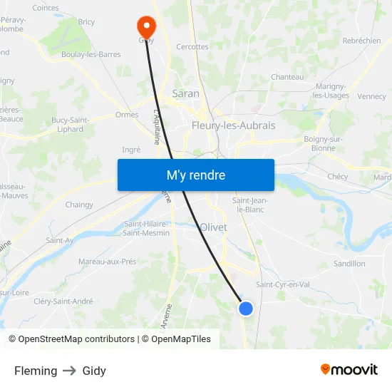 Fleming to Gidy map