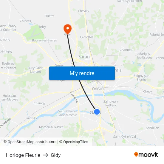 Horloge Fleurie to Gidy map