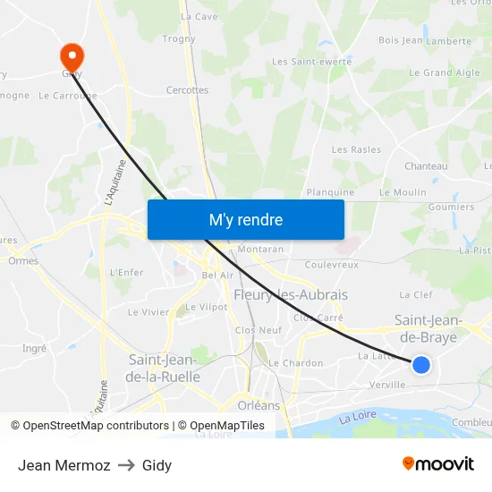 Jean Mermoz to Gidy map