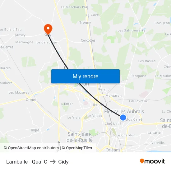 Lamballe - Quai C to Gidy map