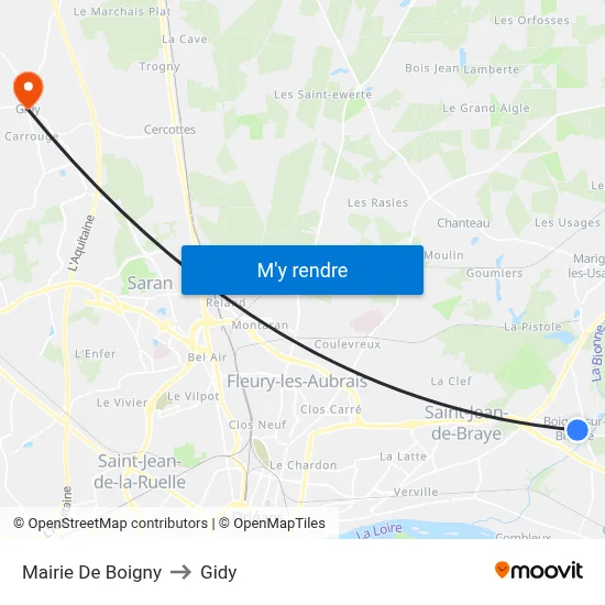 Mairie De Boigny to Gidy map
