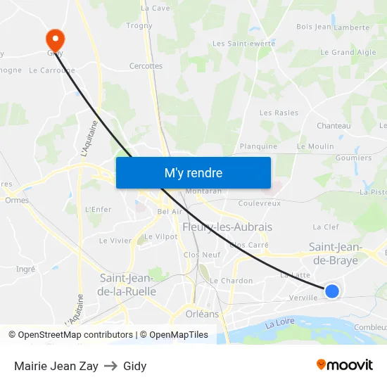 Mairie Jean Zay to Gidy map