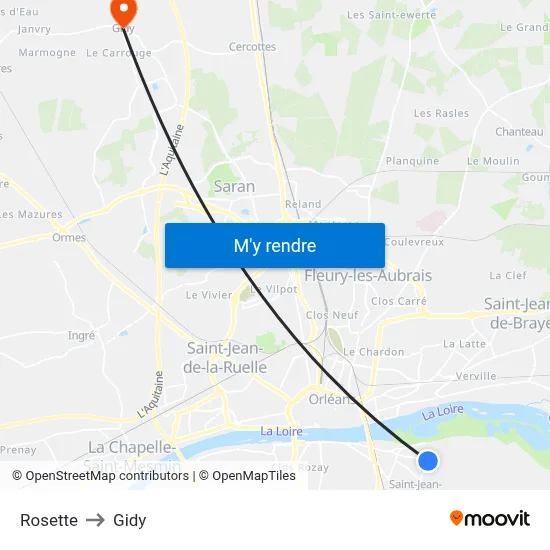 Rosette to Gidy map