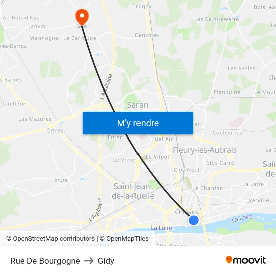 Rue De Bourgogne to Gidy map