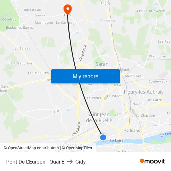 Pont De L'Europe - Quai E to Gidy map