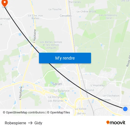 Robespierre to Gidy map