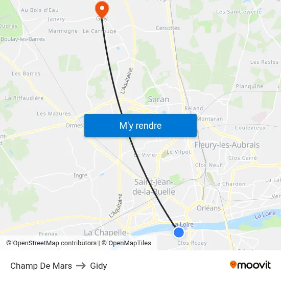 Champ De Mars to Gidy map